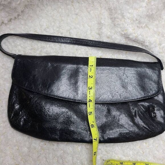 Helen Welsh‎ Black Leather Convertible Shoulder Bag Clutch Wristlet - Picture 15 of 16